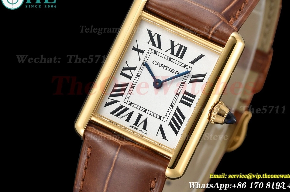 Dial Tank F1F Louis White YG 25.5mm Alligator Quartz LE 0217